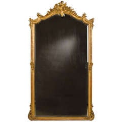 Louis XV Gold Leaf Frame Enclosing the Original Mirror, France c. 1895