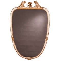 Vintage Italian Neoclassical Style Painted Mirror, circa 1940