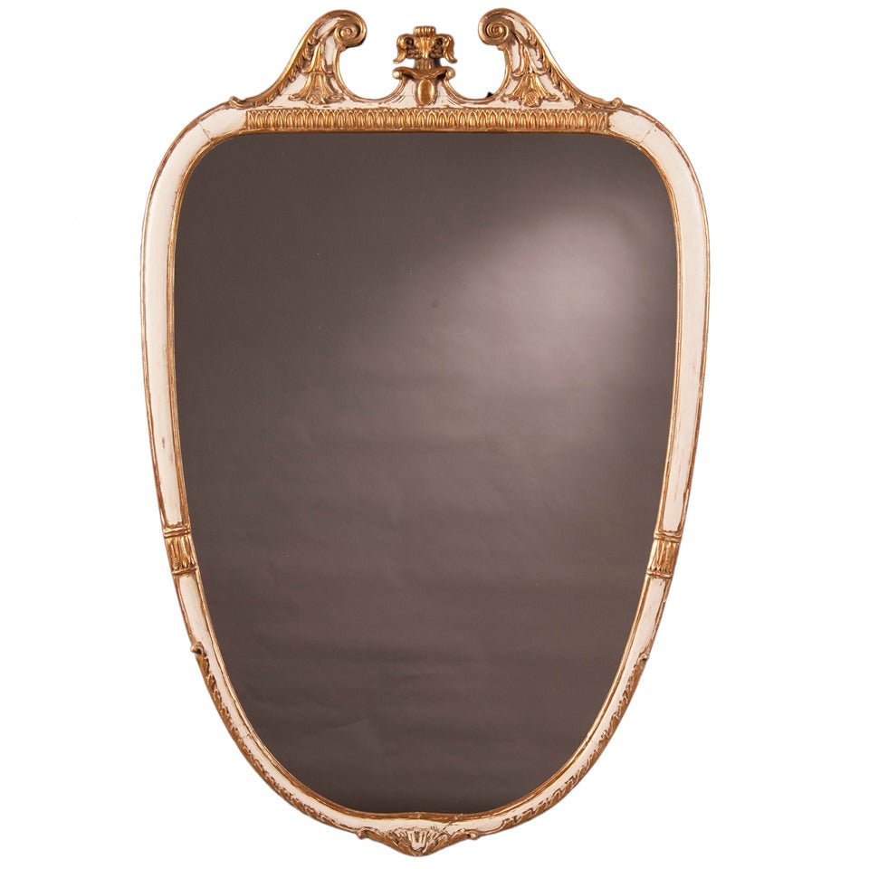 Vintage Italian Neoclassical Style Painted Mirror, circa 1940 For Sale