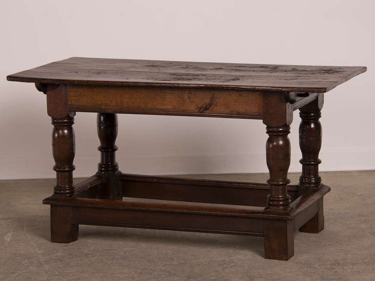 19th Century English Antique Jacobean Style Oak Refectory Table or Sofa Table circa 1825
