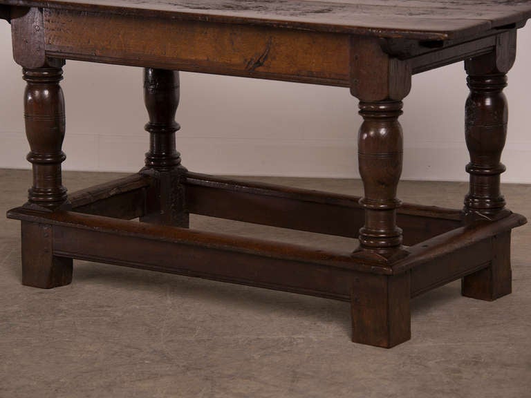 English Antique Jacobean Style Oak Refectory Table or Sofa Table circa 1825 1