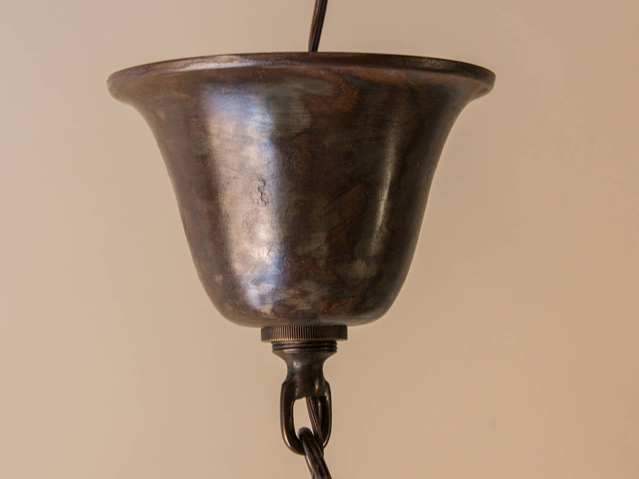 Timpani Drum Solid Copper Chandelier Fixture, France, circa 1900 1