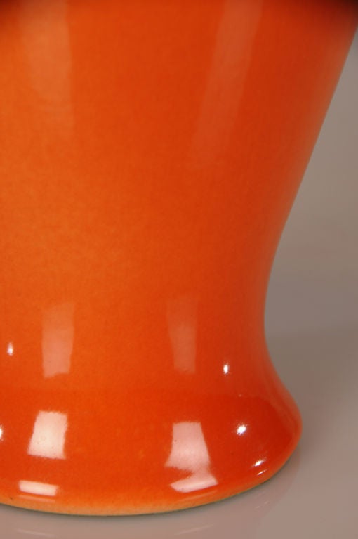 Classically shaped vintage vase in an orange from France c. 1950 In Excellent Condition In Houston, TX