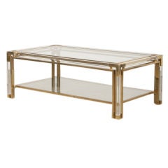 Fabulous vintage Lucite & brass coffee table from Italy c. 1960