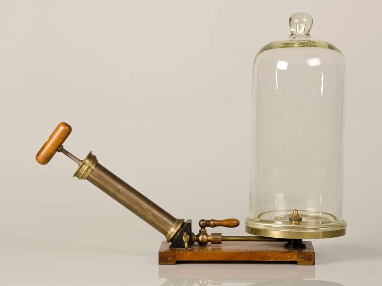 English A Table Top Vacuum Chamber With Original Glass, England C.1885