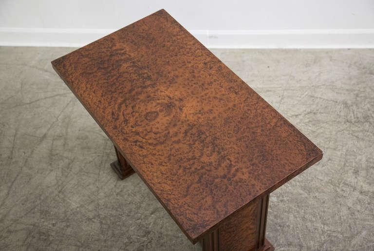 Mid-20th Century Art Deco French Bird's Eye Maple Console Side Table circa 1930 For Sale