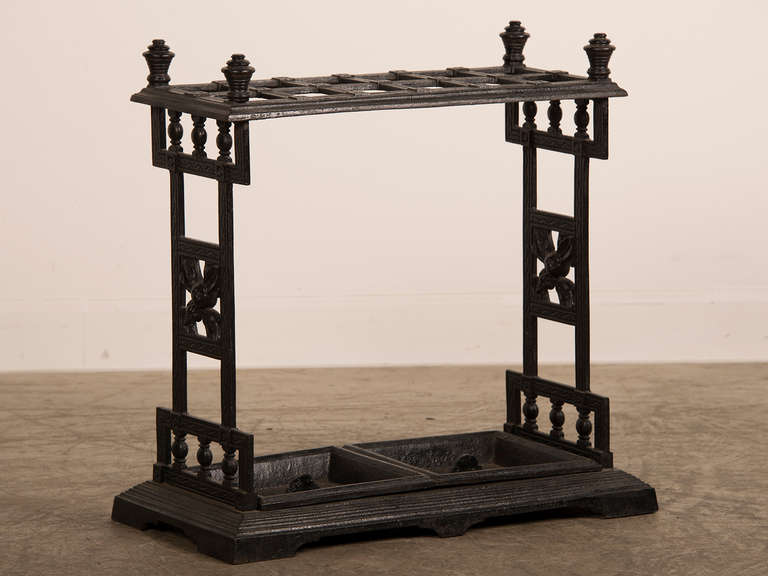 Receive our new selections direct from 1stdibs by email each week. Please click “Follow Dealer” button below and see them first!

This handsome antique English stand circa 1850  with its strong geometric shape was always placed beside a door to