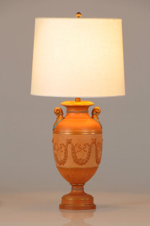Receive our new selections direct from 1stdibs by email each week. Please click Follow Dealer below and see them first!

A beautiful antique Italian Neoclassical terra cotta urn circa 1880 now wired as a table lamp. Please notice the elegant