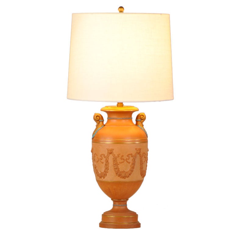 Antique Italian Neoclassical Terracotta Urn Now Mounted as a Lamp, circa 1880