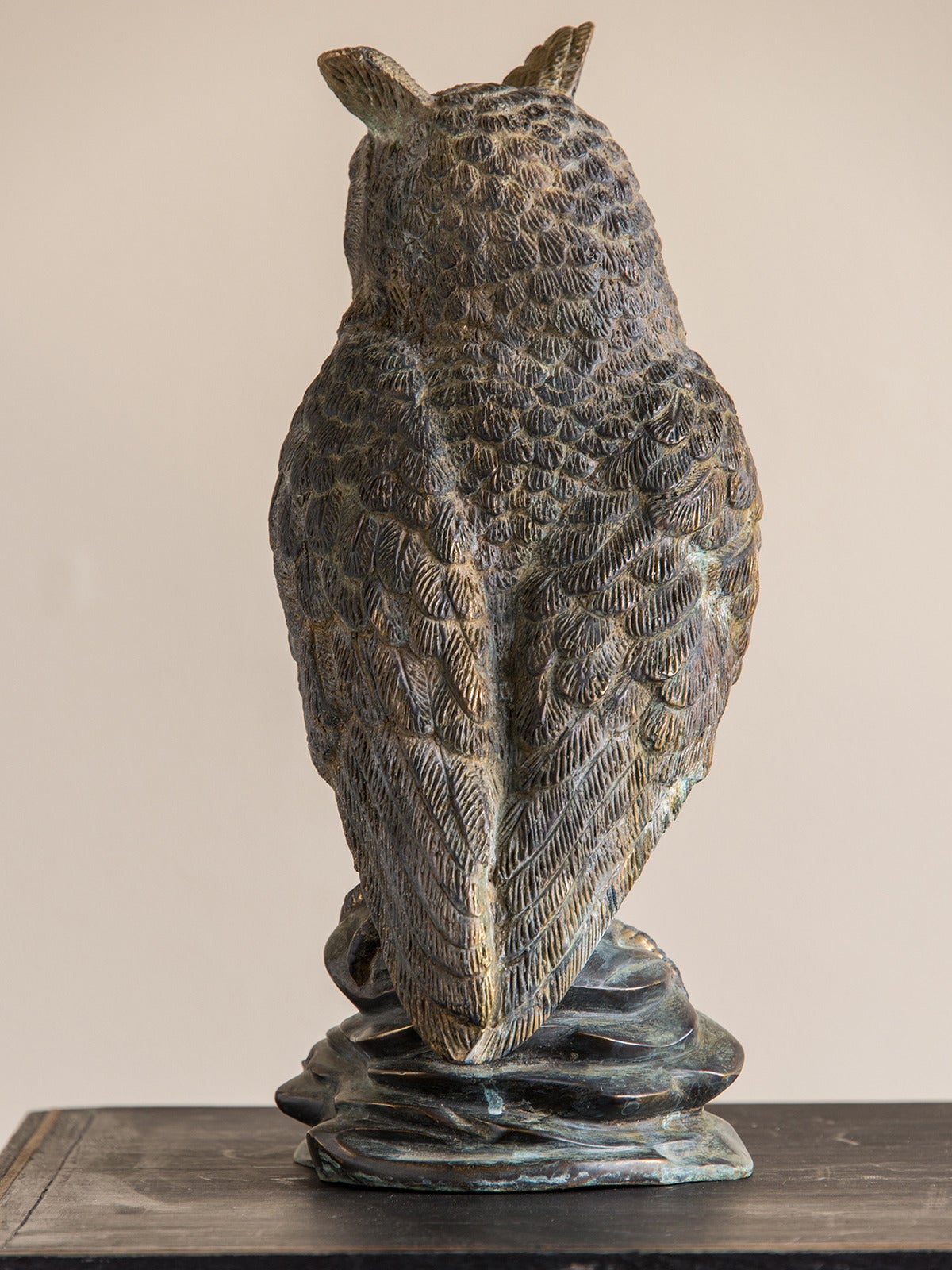 Vintage French Bronze Finished Metal Sculpture of an Owl, circa 1920 In Excellent Condition In Houston, TX