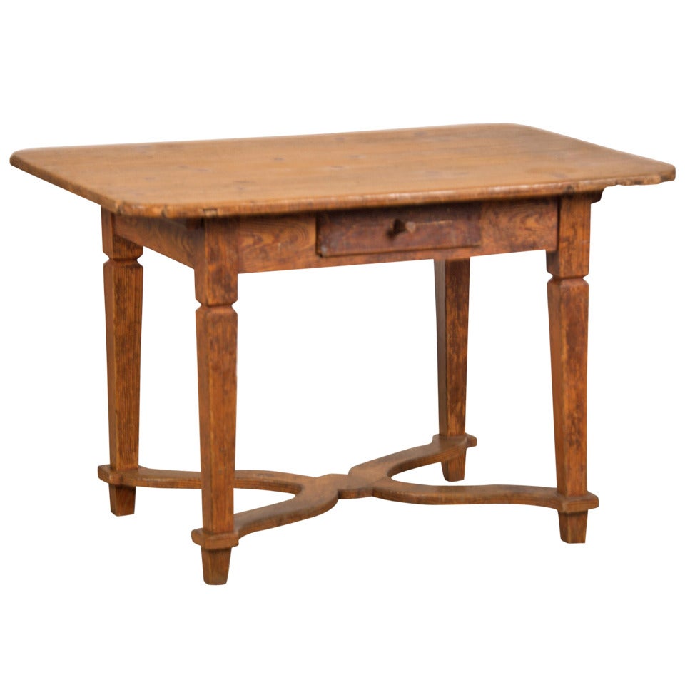 Antique French Rustic Baroque Painted Pine Table circa 1770 For Sale