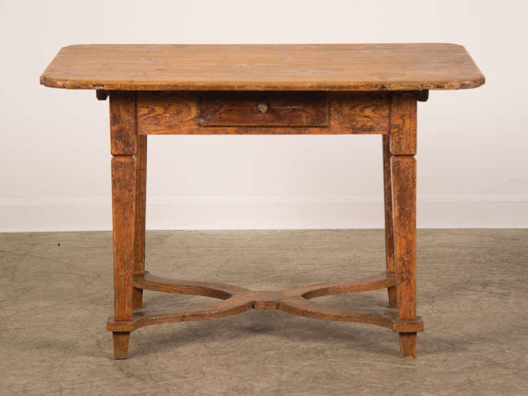 18th Century Antique French Rustic Baroque Painted Pine Table circa 1770 For Sale