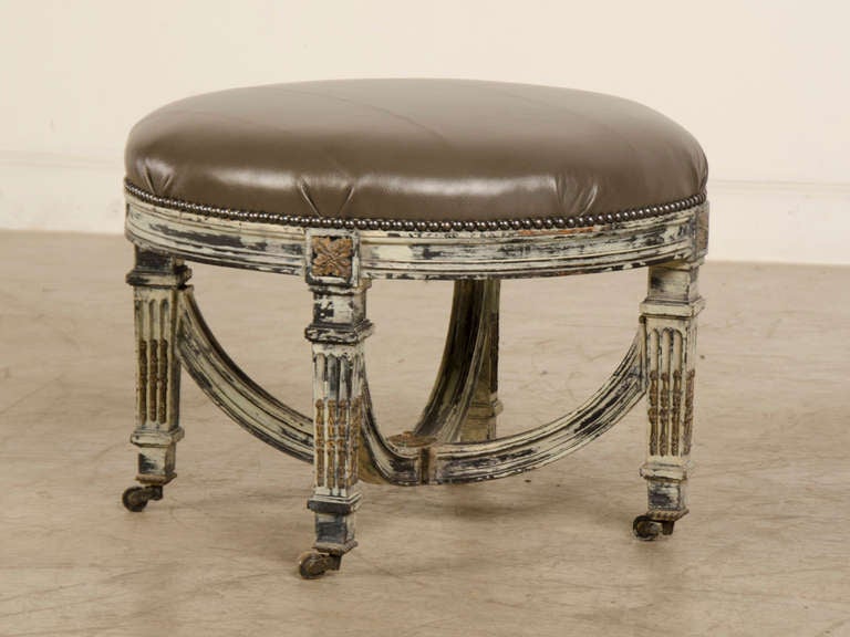 Louis XVI style circular tabouret (stool in French), France c.1890