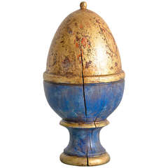 Painted, Gilded Limewood Finial, England circa 1850