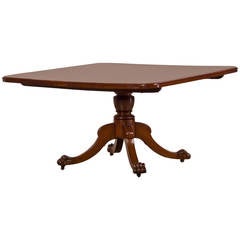 Antique English William IV Period Mahogany Square Dining Table, circa 1835