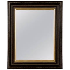 Rectangular Antique Dutch Black Frame Mirror, circa 1875 10