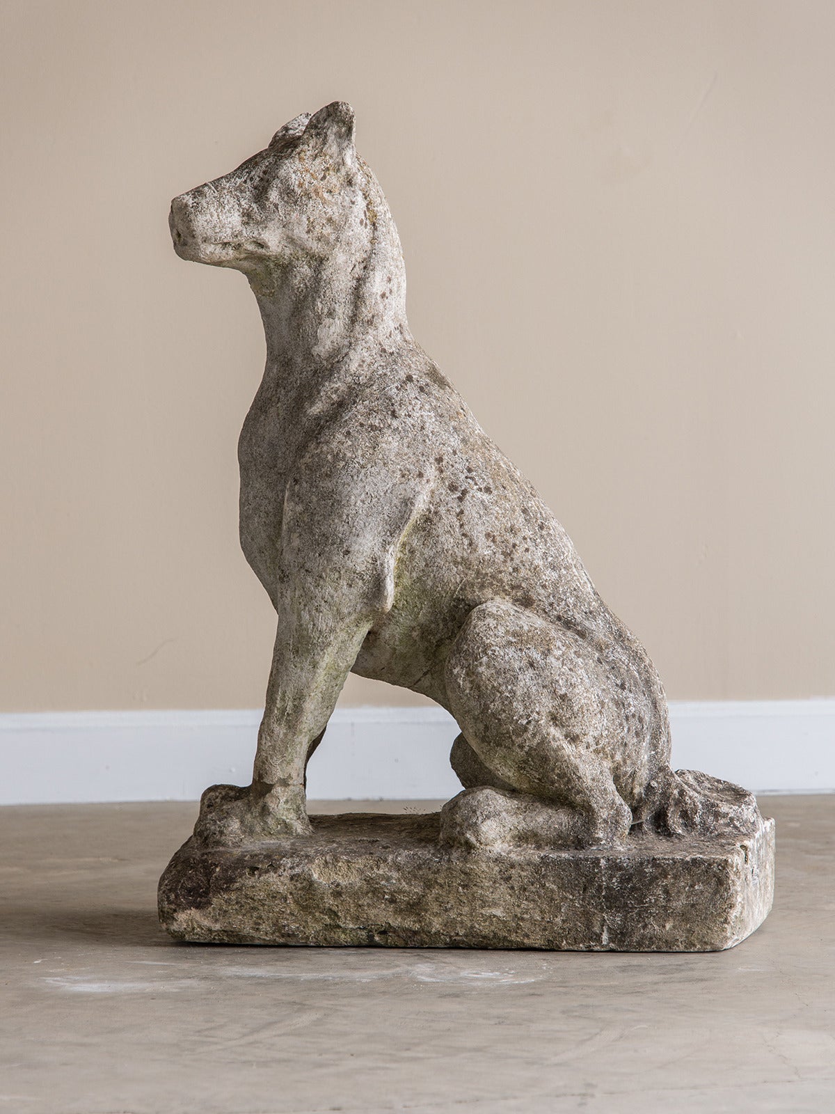 Mid-20th Century Vintage Garden Statue of a Dog, France circa 1930