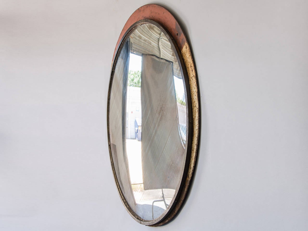 English Huge Vintage Railway Convex Mirror, England circa 1930 (53