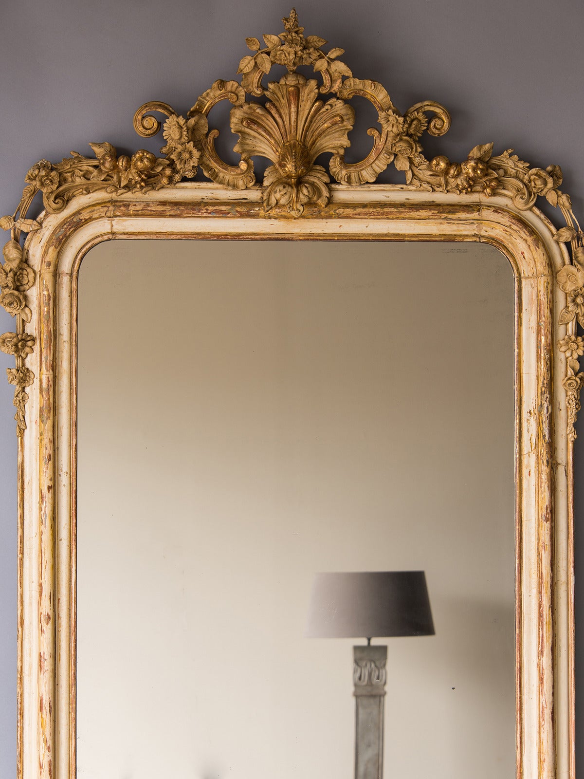 Monumental Gold Leaf Régence Mirror, France circa 1890 (100" H x 53" W)