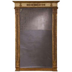 Antique Empire period frame enclosing the original mirror glass from France c.1810