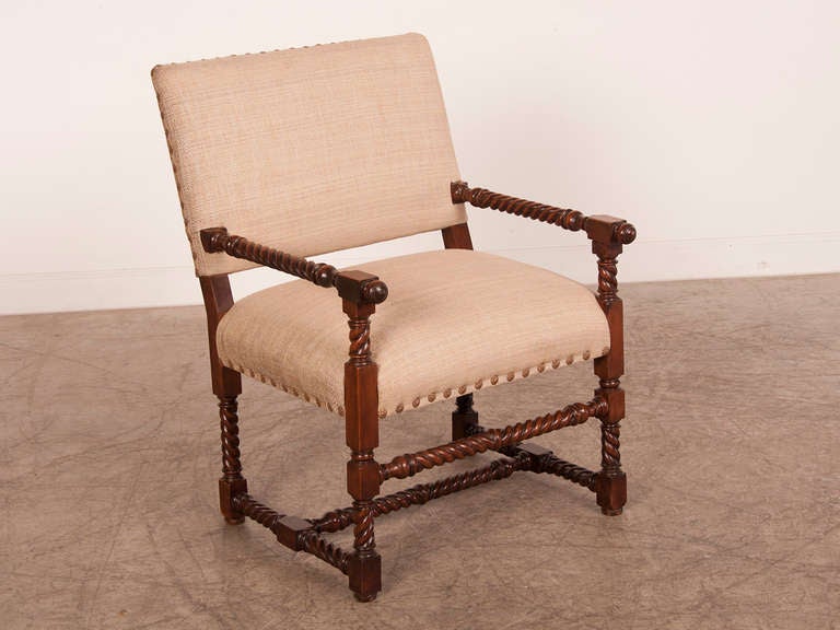 Receive our new selections direct from 1stdibs by email each week. Please click Follow Dealer below and see them first!

A pair of antique Italian Renaissance style walnut armchairs featuring turned elements in a twist pattern circa 1875. These