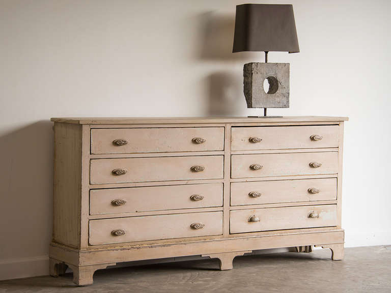 Painted Double Wide Chest of Drawers, France circa 1910 at 1stdibs