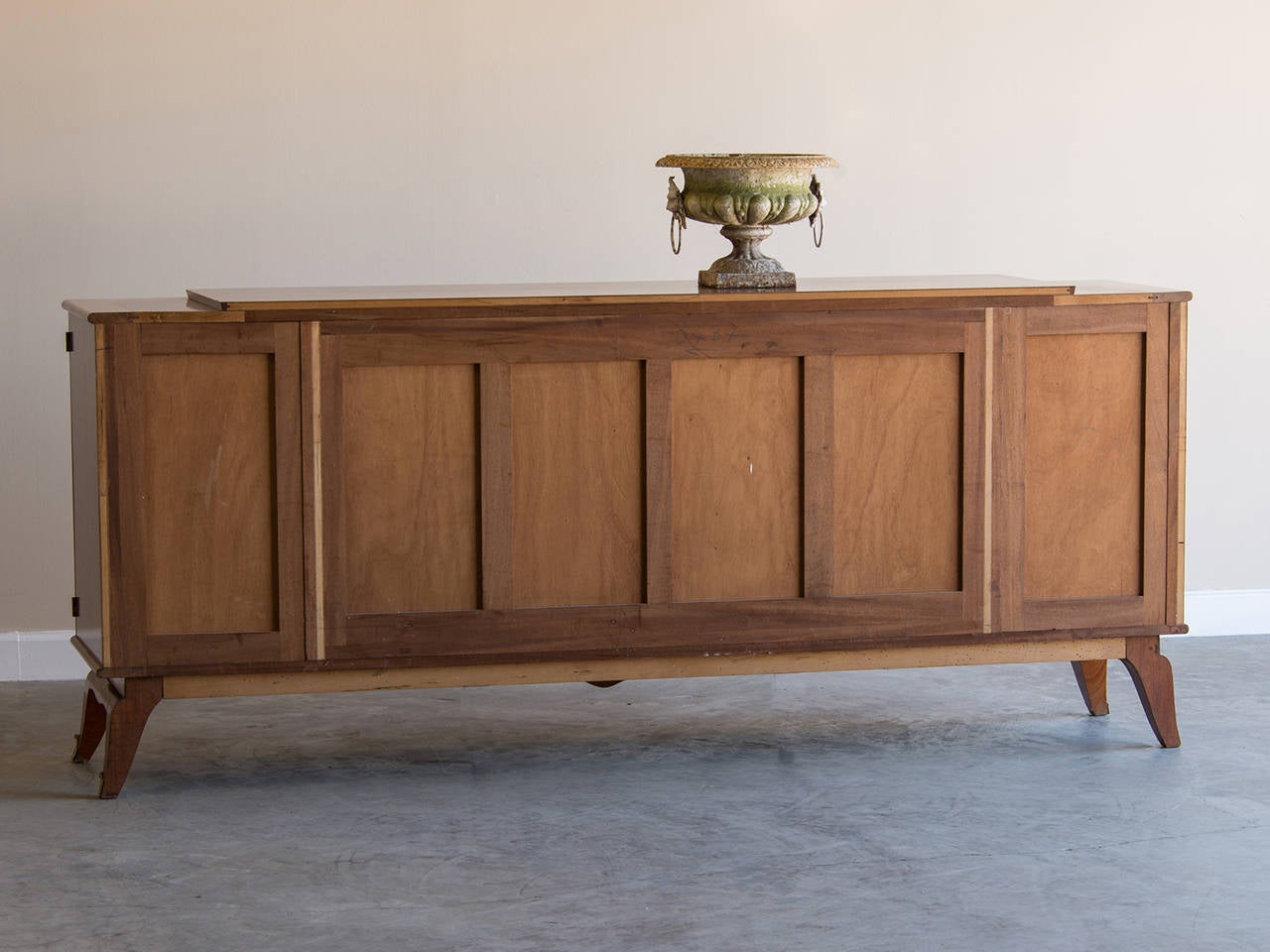 Vintage Jules Leleu French Art Deco Mahogany and Brass Buffet, circa 1940 4