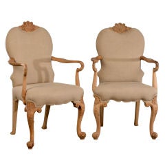 A pair of Queen Anne style armchairs from England c. 1865