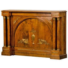 Antique French Empire Period Walnut Console With Gilded Bronze Mounts circa 1810 4