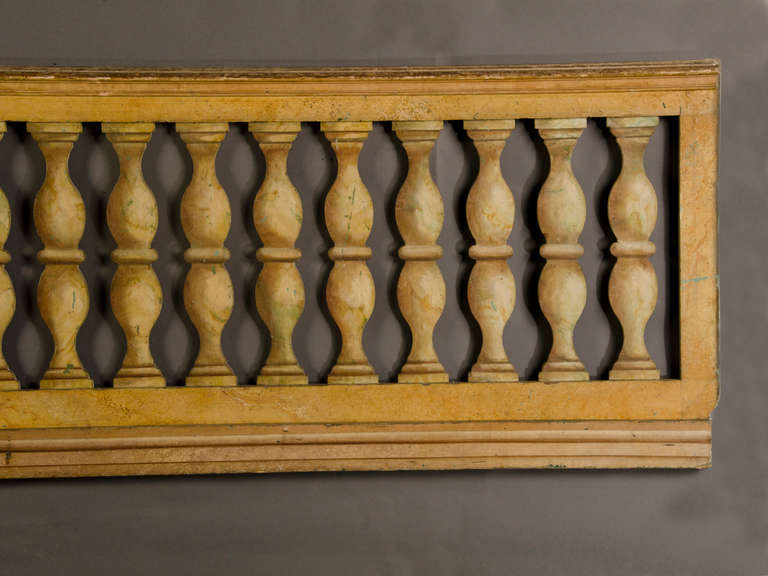 19th Century Antique French Theatrical Balustrade with the Original Painted Finish circa 1880 For Sale