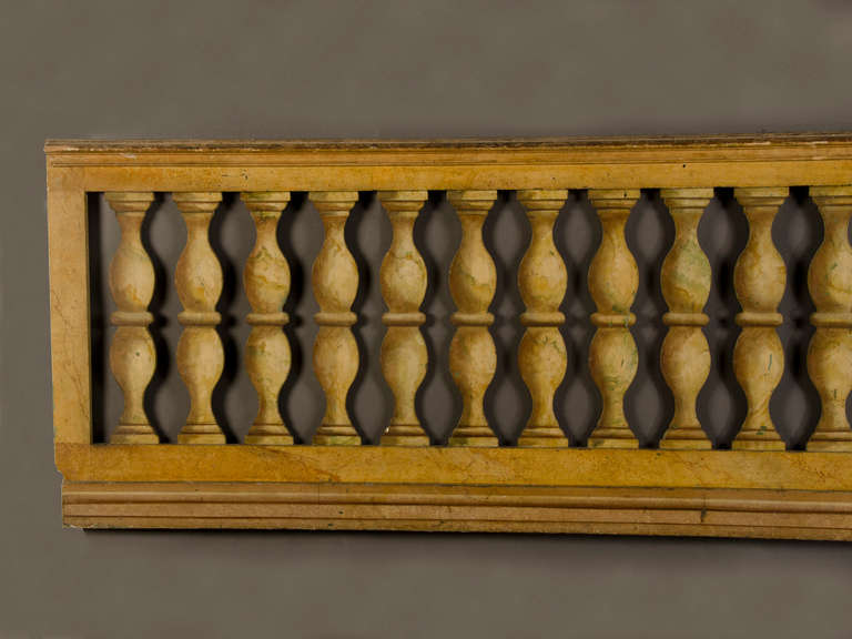 Louis Philippe Antique French Theatrical Balustrade with the Original Painted Finish circa 1880 For Sale
