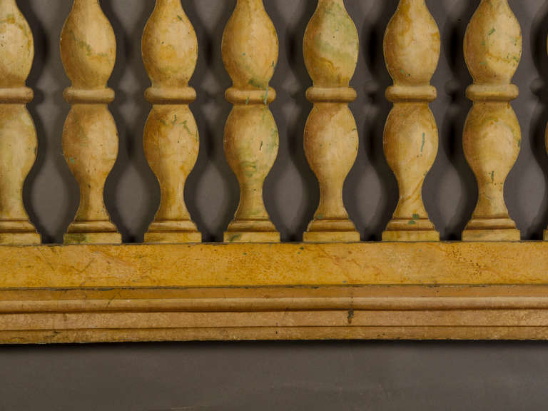 Antique French Theatrical Balustrade with the Original Painted Finish circa 1880 In Excellent Condition For Sale In Houston, TX