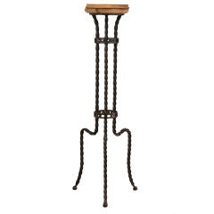 Art Deco forged iron and timber pedestal from France c. 1930