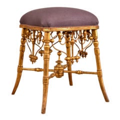 Belle Epoque period gold leaf tabouret from France c. 1895