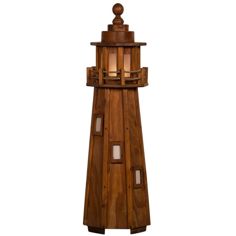 Vintage French Handmade Wood Lighthouse Floor Lamp circa 1950 For ... Vintage French Handmade Wood Lighthouse Floor Lamp circa 1950 For ...