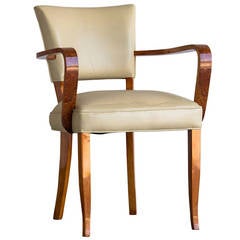 Art Moderne Period Burl Walnut Armchair, France, circa 1940