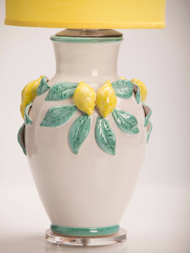 Handmade, Glazed Terra Cotta Vintage Italian Vase by Solimene as a Custom Lamp In Excellent Condition In Houston, TX