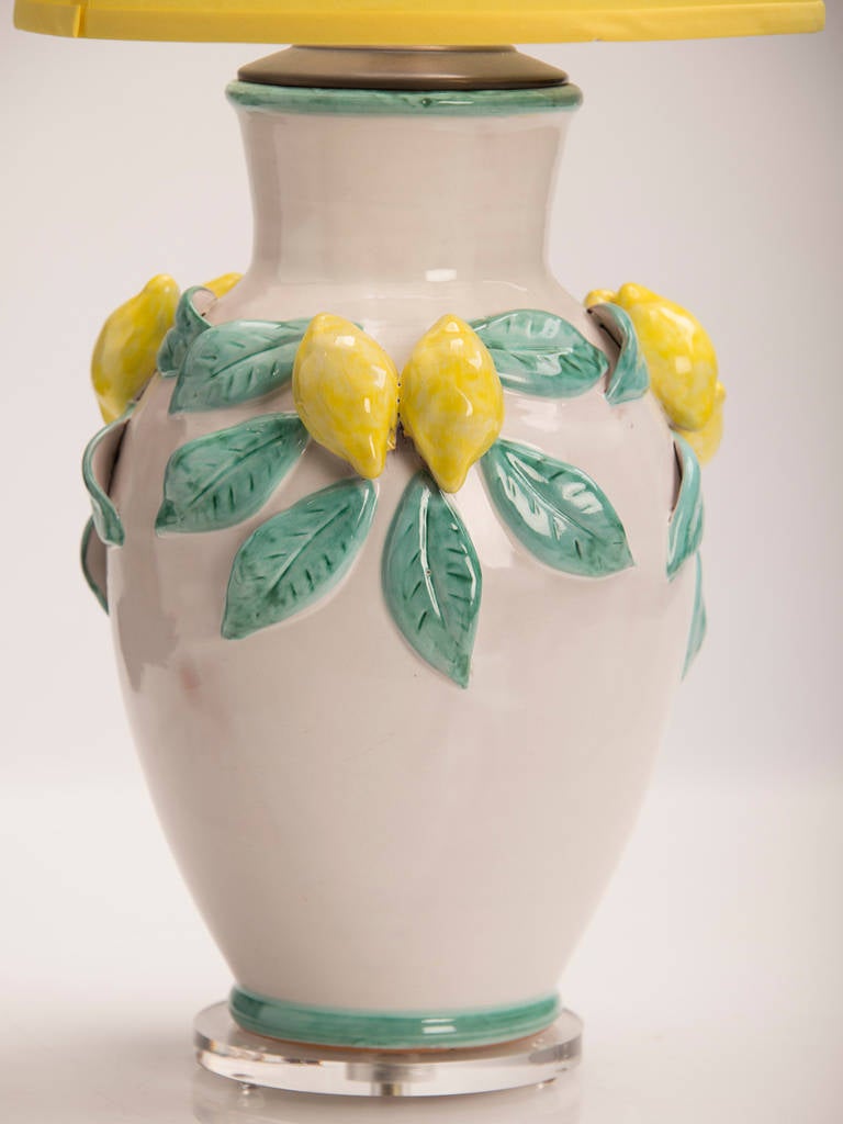 Ceramic Handmade, Glazed Terra Cotta Vintage Italian Vase by Solimene as a Custom Lamp