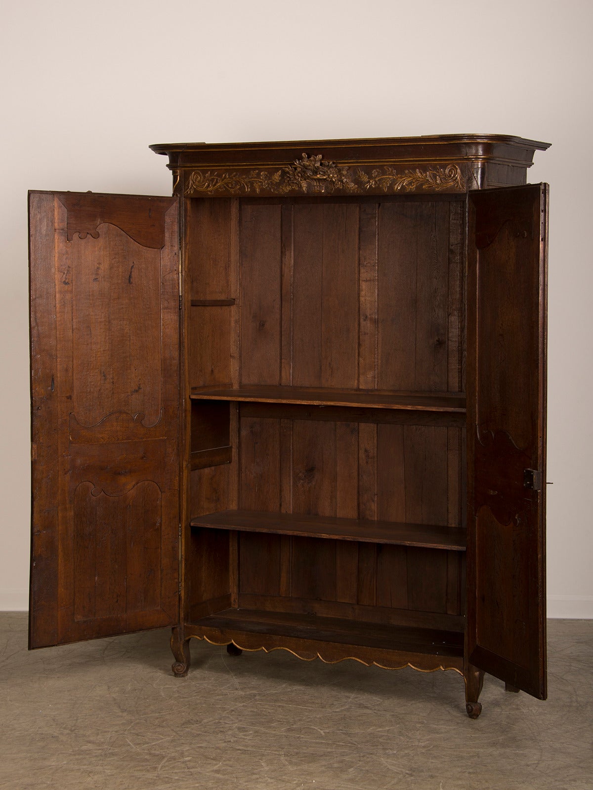 French Louis XV/Louis XVI Marriage Armoire, Original Painted Panels, France, circa 1780