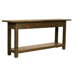 Painted serving table with potboard shelf from France c.1880
