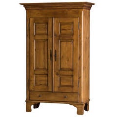 Pine Cabinet, Two Doors, Lower Drawer, Austria circa 1875
