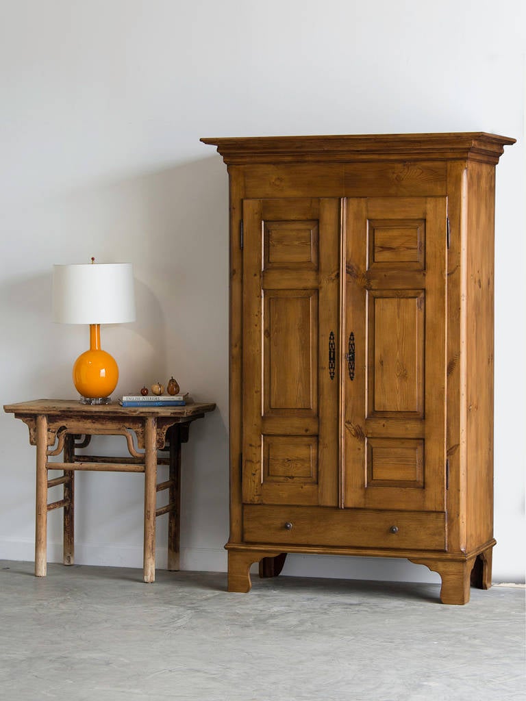 Pine Cabinet, Two Doors, Lower Drawer, Austria circa 1875