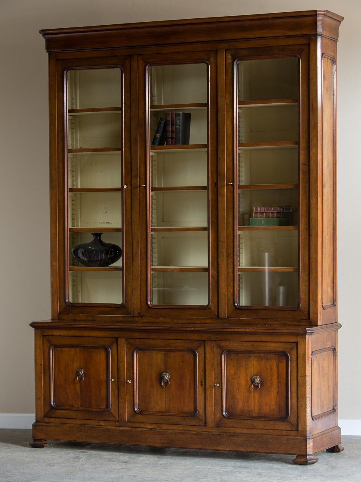 French Louis Philippe Cherrywood Bookcase or Bibliothèque, France circa 1850