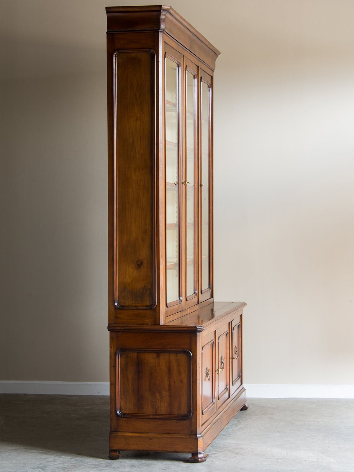 Louis Philippe Cherrywood Bookcase or Bibliothèque, France circa 1850 In Excellent Condition In Houston, TX