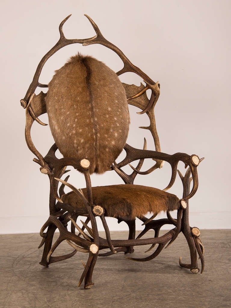 Shed Deer Horn Antler Chair from Bavaria, Germany