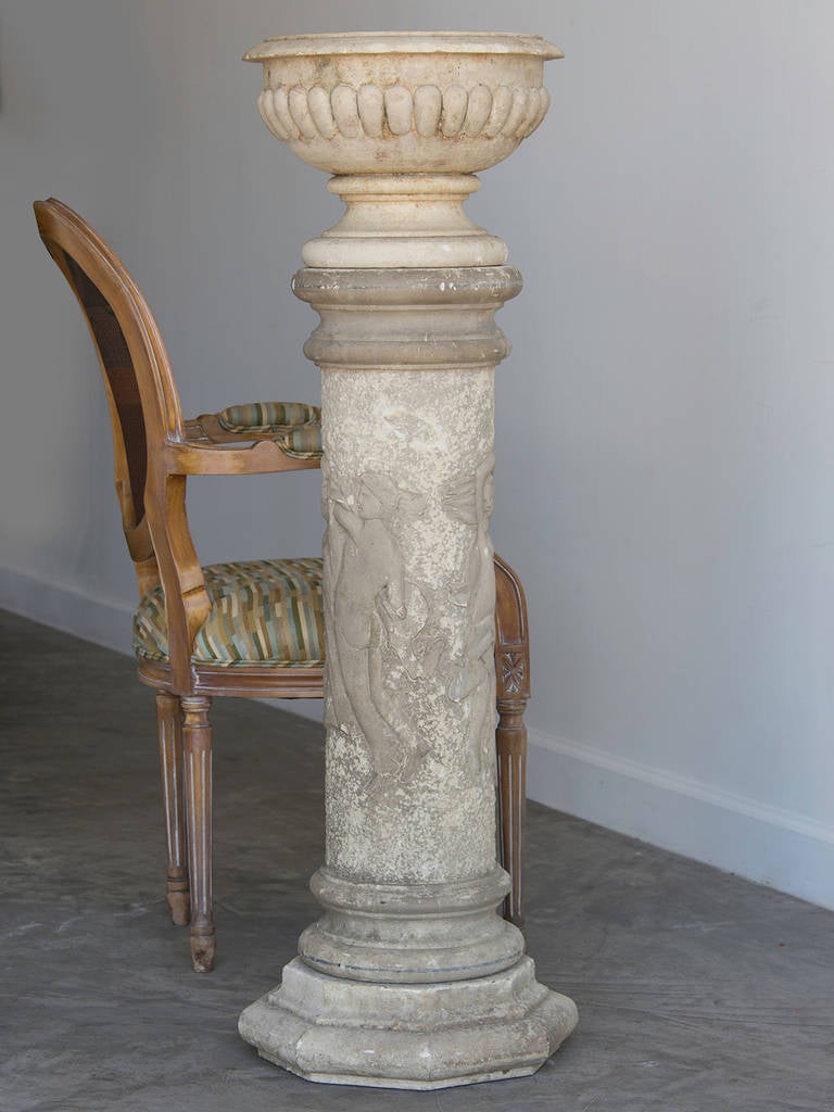 French Art Deco Period Stone Pedestal with Octagonal Plinth, circa 1935 In Excellent Condition In Houston, TX