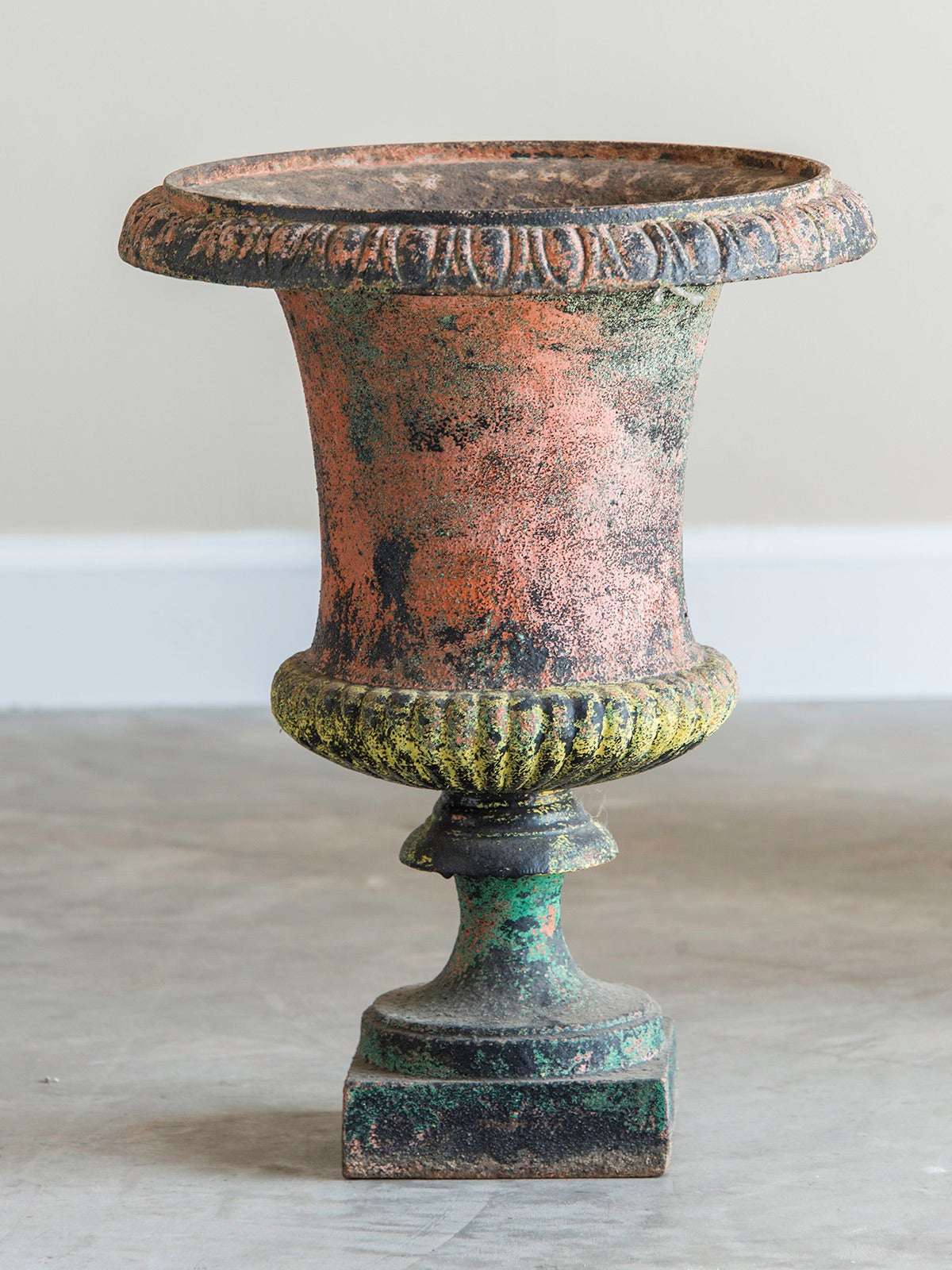 Late 19th Century Set of Four Antique Italian Campana Style Cast Iron Urns, circa 1875 For Sale