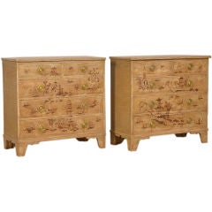 A pair of Georgian style painted pine chests from England c.1875