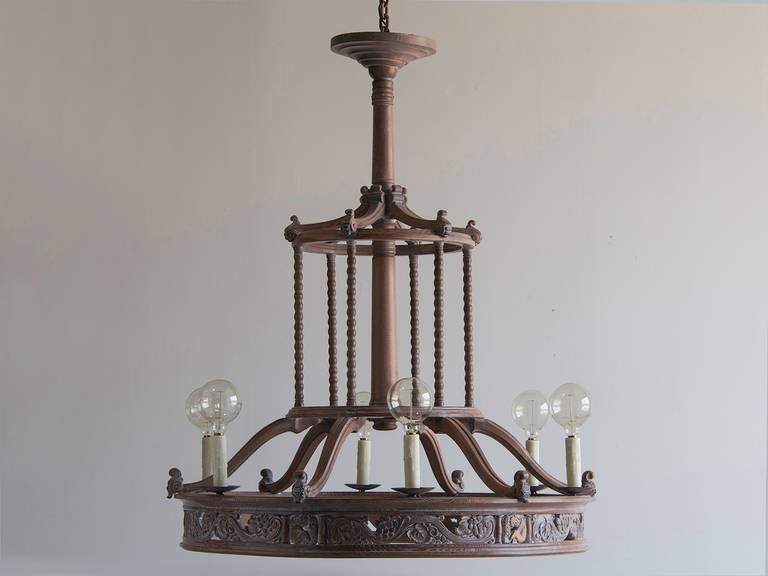 Receive our new selections direct from 1stdibs by email each week. Please click “Follow Dealer” button below and see them first!

This enormous antique French chandelier circa 1900 celebrates the pleasures of wine by incorporating a frieze around