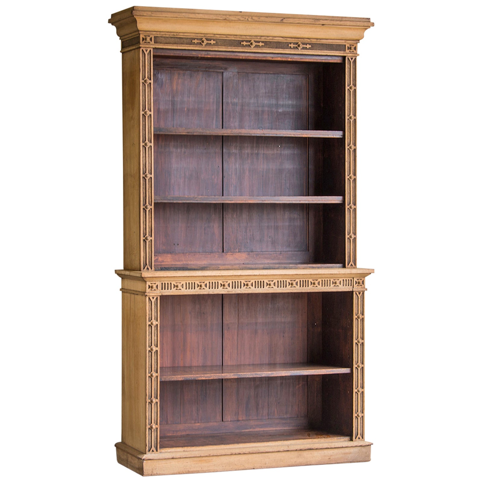 Antique French Louis Philippe Oak Bibliotheque Display Cabinet circa 1850